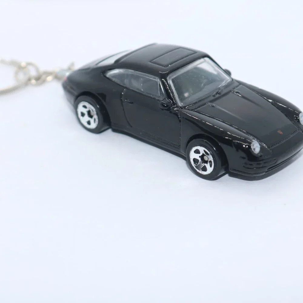 Hot Wheels 1996 black Porsche Carrera 1/64 scale custom keychain